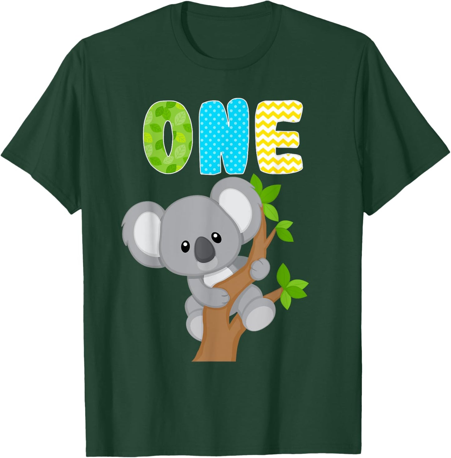 Koala Bear 1st Birthday 1 Year Old Birthday Boy Koalas Bday T-Shirt - T-Shirt | Forest
