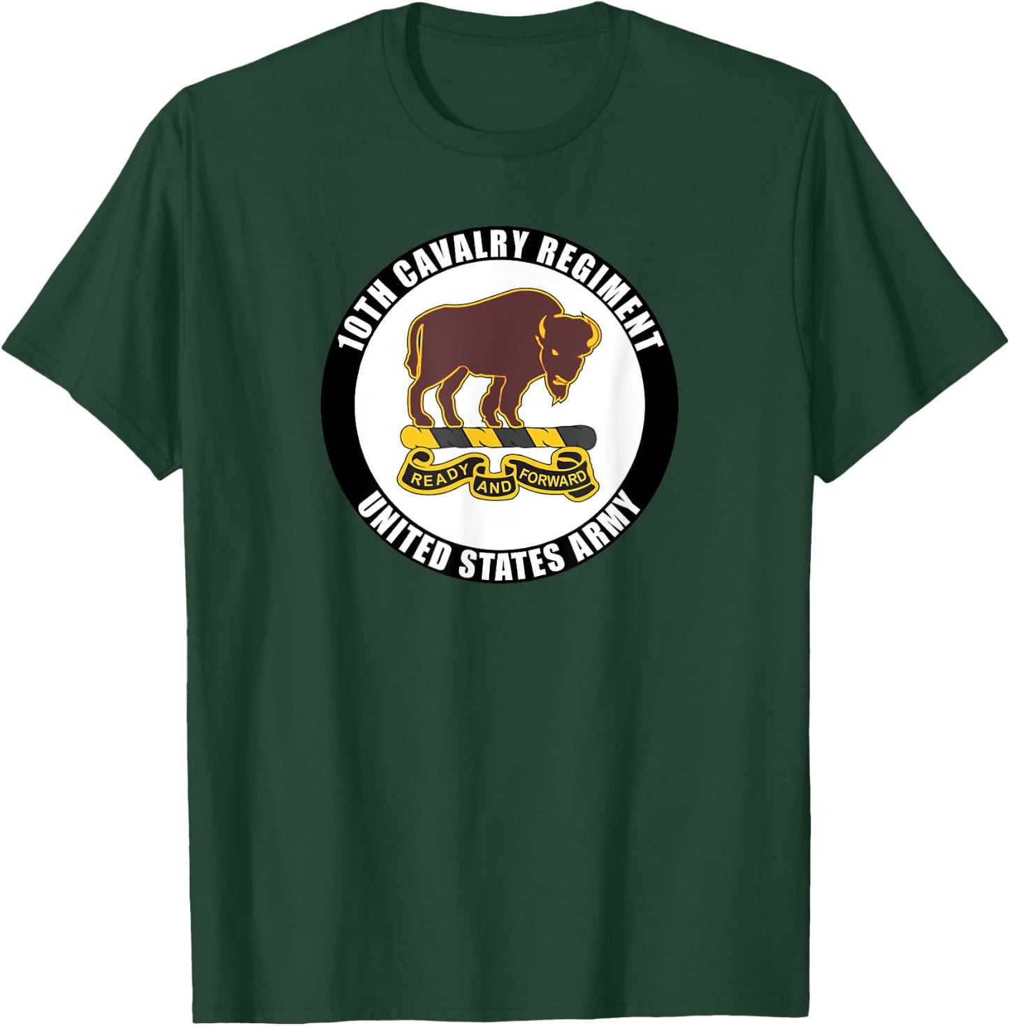 10th Cavalry Regiment United States Army Veteran Military T-Shirt - T-Shirt | Forest