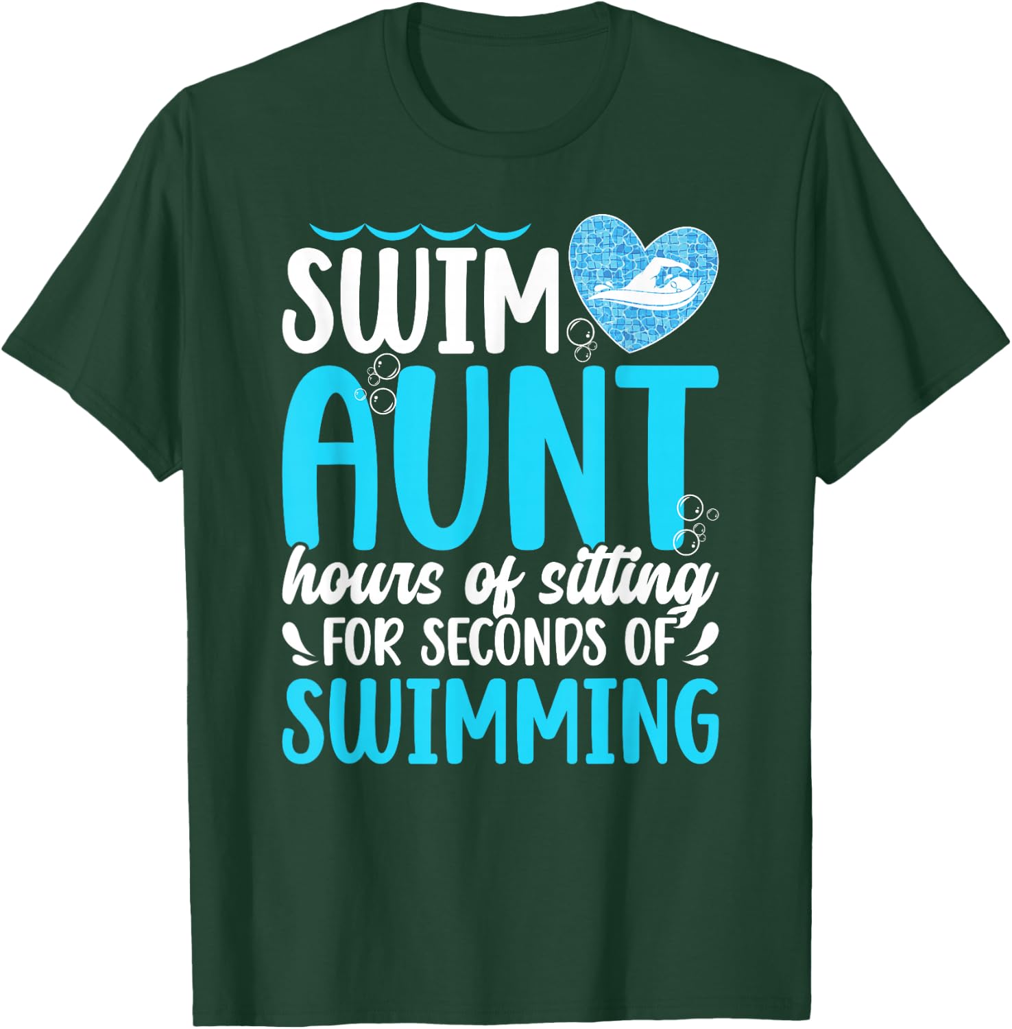 Swim Aunt Funny Swimming Aunt Of A Swimmer Auntie T-Shirt - T-Shirt | Forest