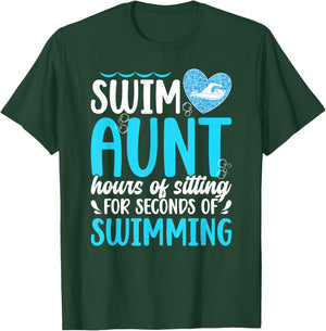 Swim Aunt Funny Swimming Aunt Of A Swimmer Auntie T-Shirt - T-Shirt | Forest