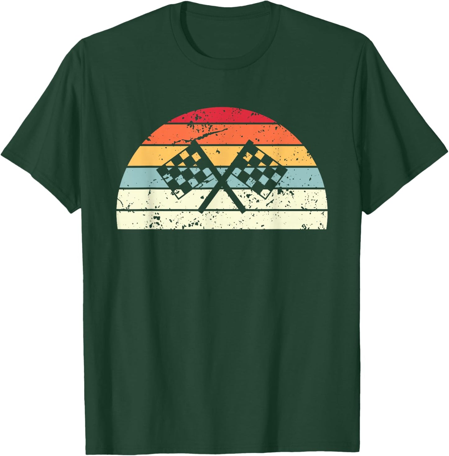 Vintage Racing Sunset Men Women distressed Sunrise T-Shirt - T-Shirt | Forest