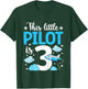 This little Pilot is 3 Airplane 3rd Birthday T-Shirt - T-Shirt | Forest