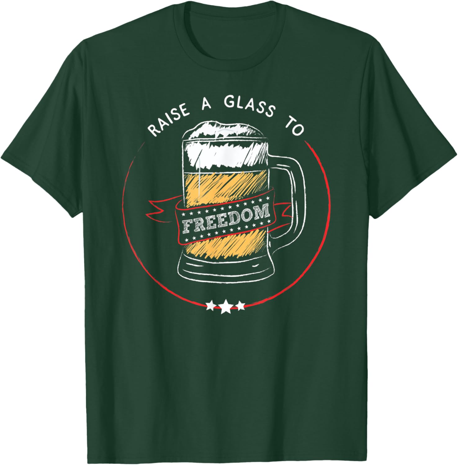 Raise A Glass To Freedom - 4th July, Hamilton, USA T-Shirt - T-Shirt | Forest