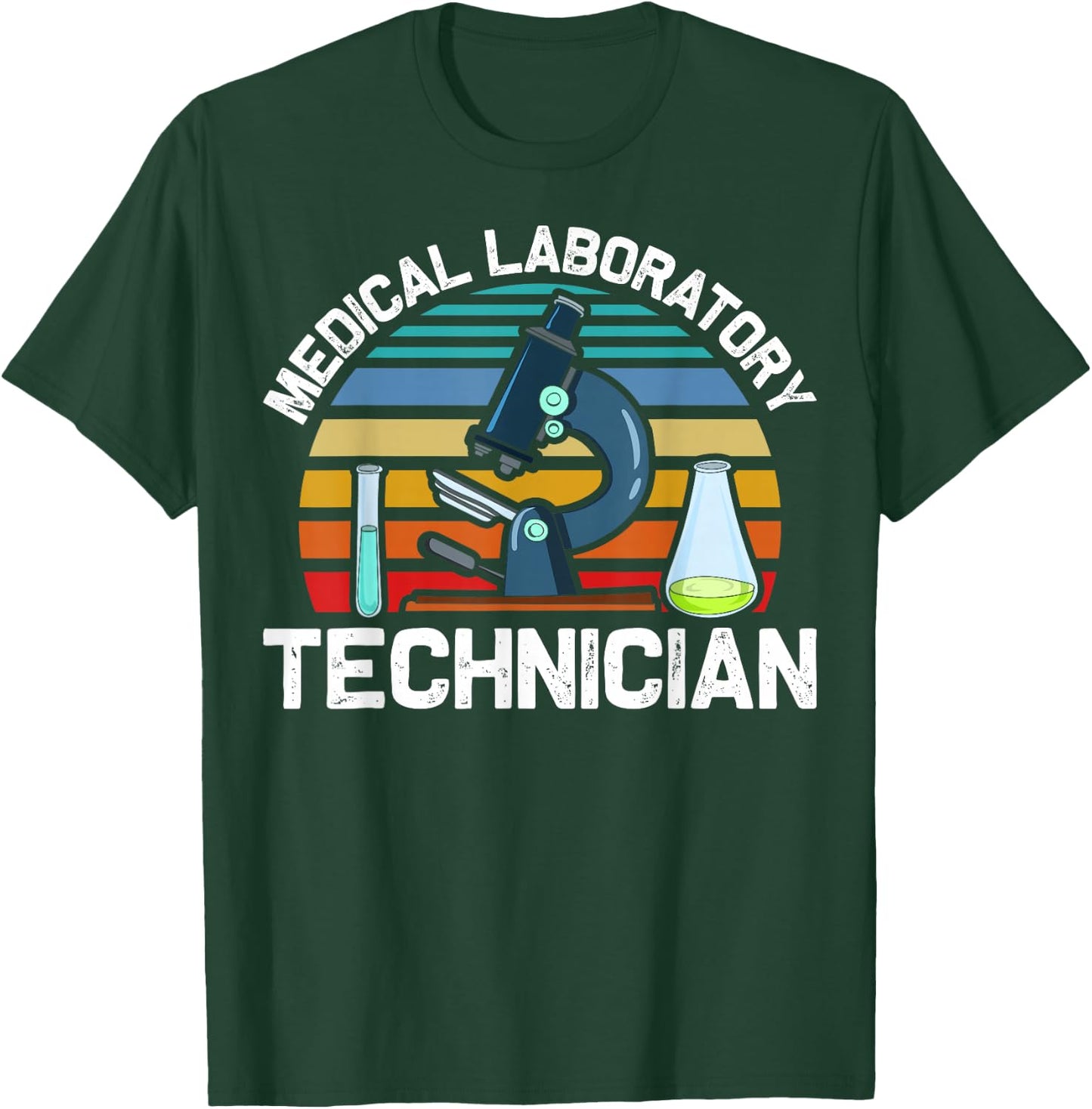 Med Lab Geek Retro Medical Laboratory Technician T-Shirt - T-Shirt | Forest