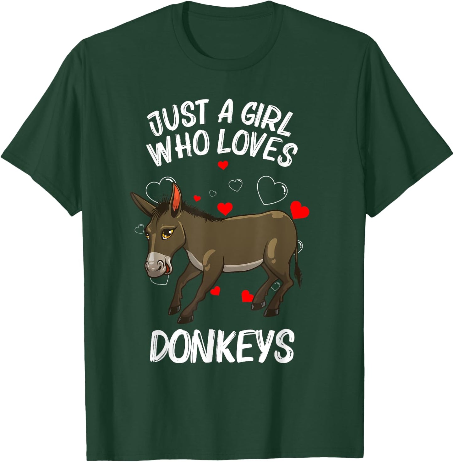 Funny Donkey Design Girls Mule Animal Farming T-Shirt - T-Shirt | Forest