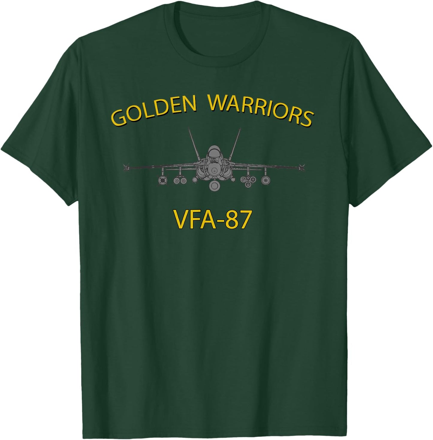 VFA-87 "Golden Warriors" Squadron F-18 Super Hornet T-Shirt - T-Shirt | Forest
