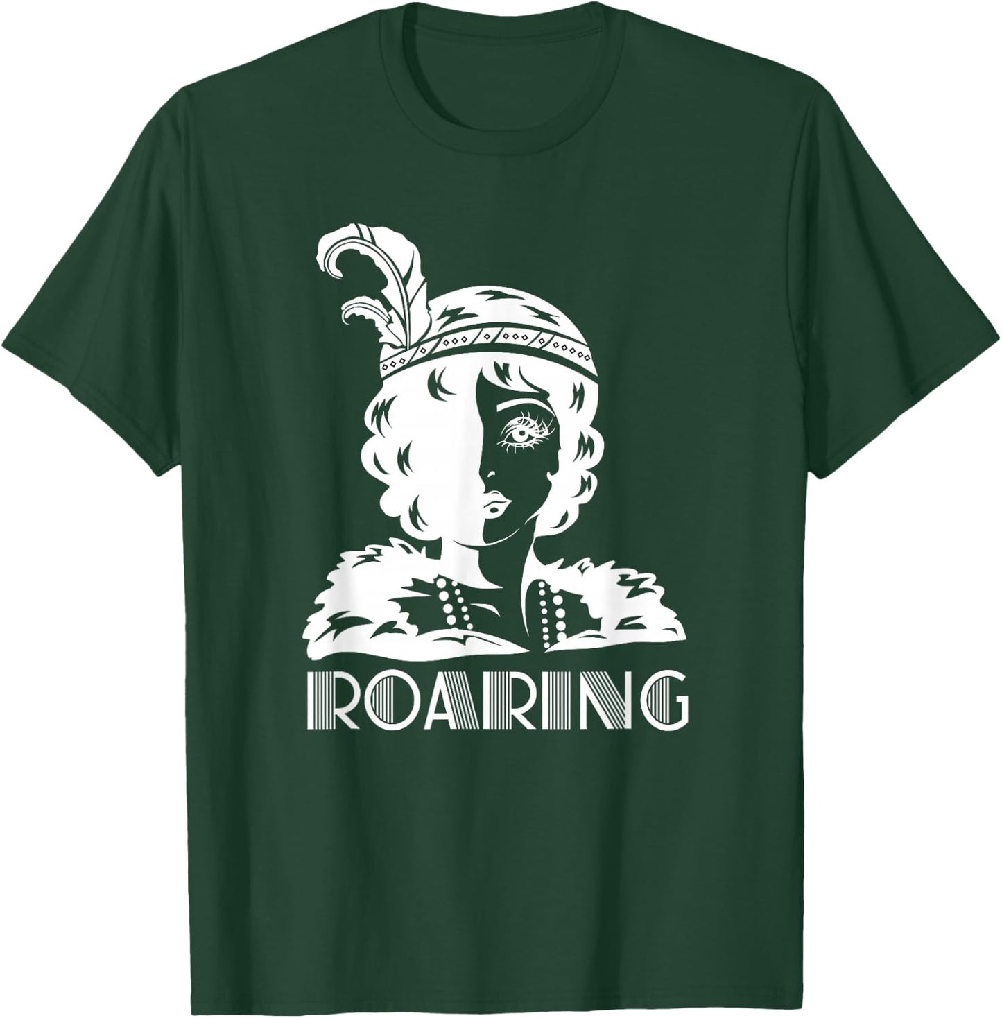 ROARING 1920's Glamorous Woman Flapper T-Shirt - T-Shirt | Forest