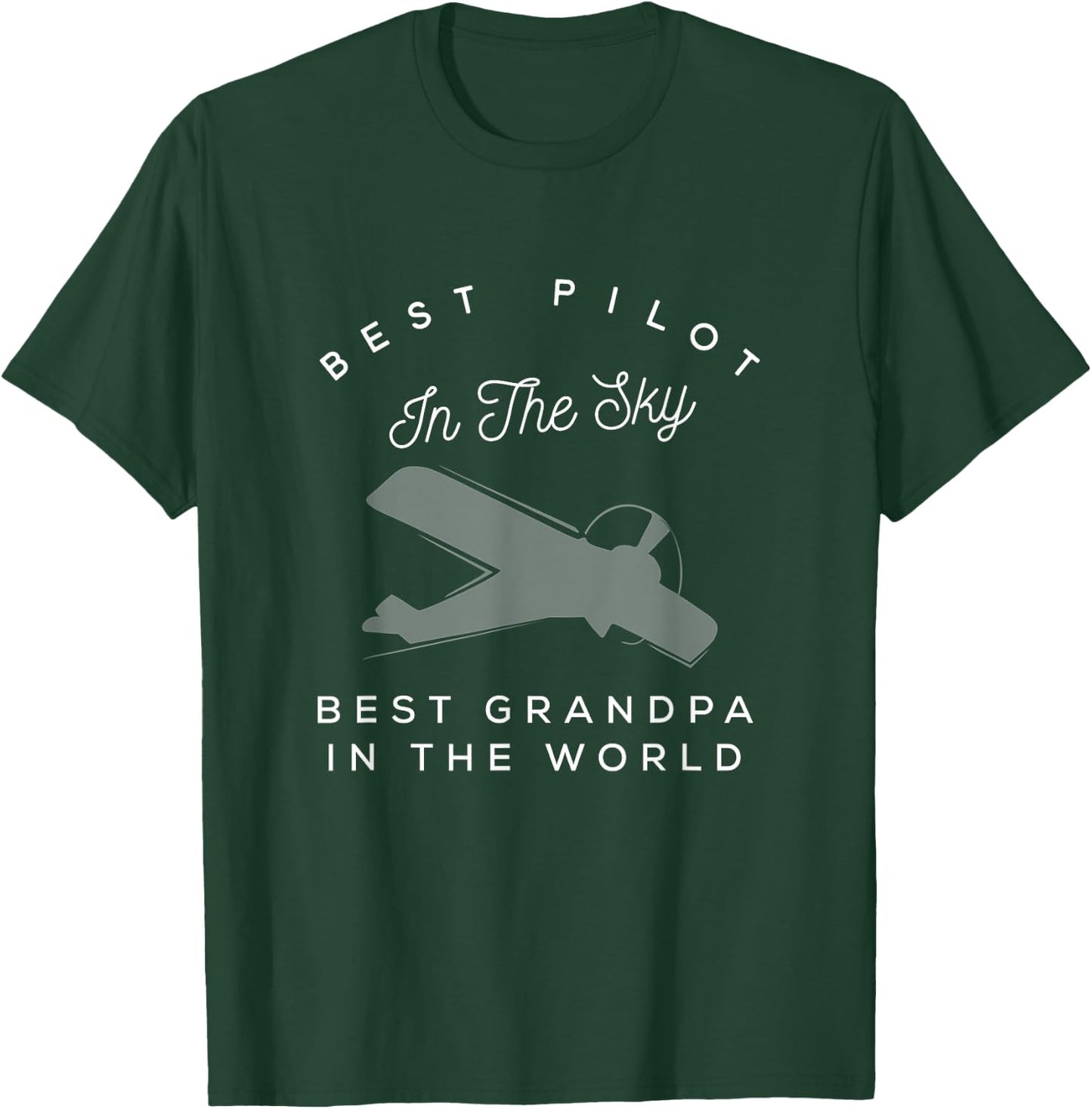 Best Pilot in the Sky Grandpa Granddaughter Grandson T-Shirt - T-Shirt | Forest