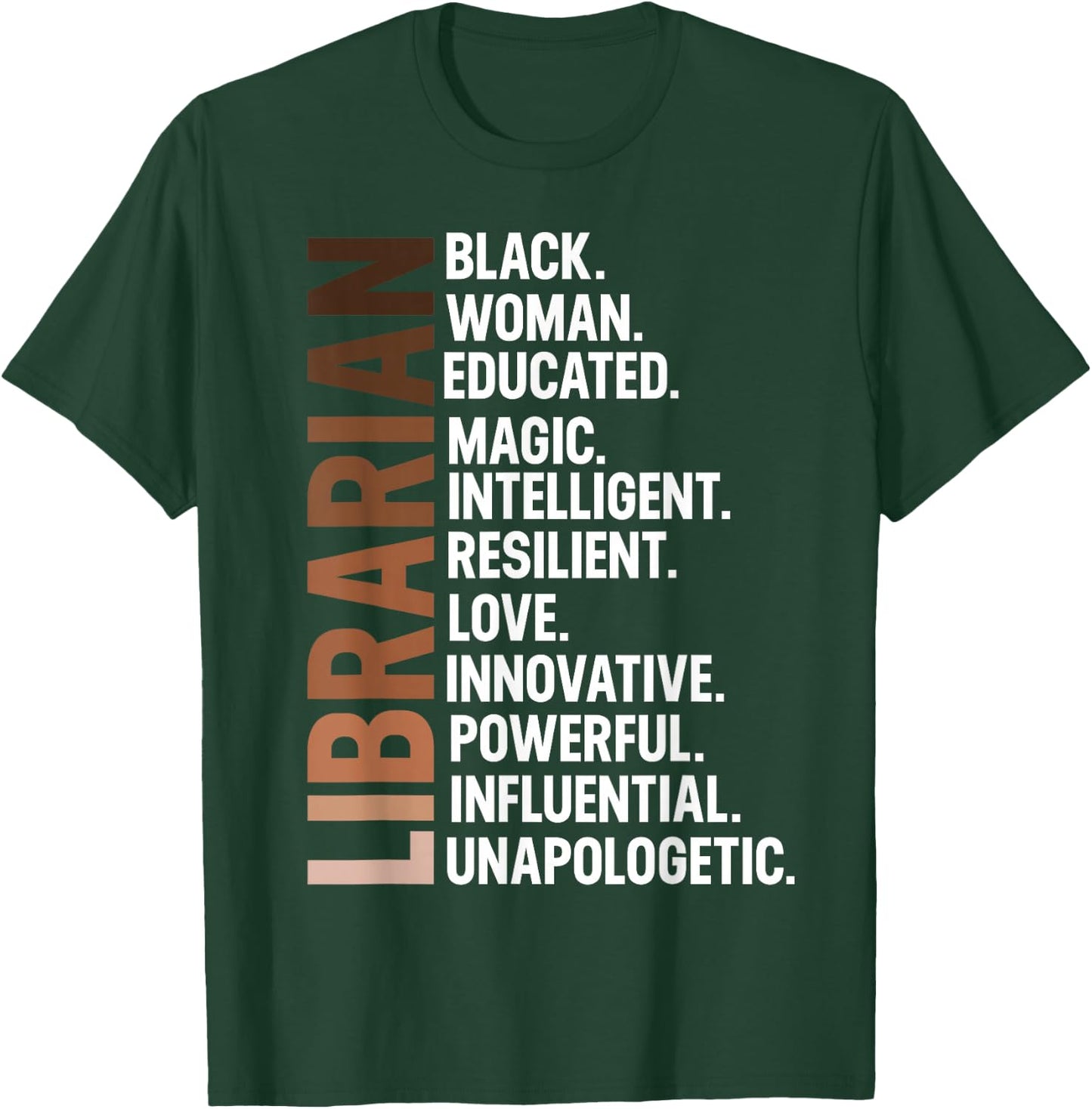 I Am A Black Librarian Afro Woman Black History Month T-Shirt - T-Shirt | Forest