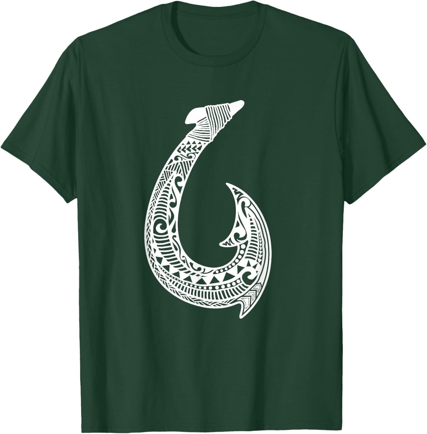 Tribal Hawaiian Fish Hook Pacific Islander Hawaiian Design T-Shirt - T-Shirt | Forest