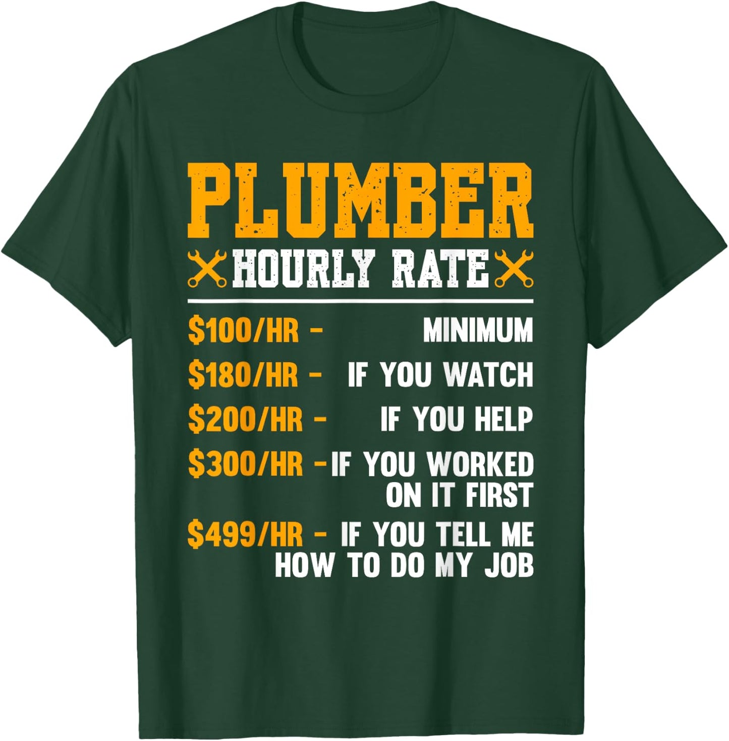 Funny Plumber Gifts Plumbers Pipefitter Gifts Men's Black Cotton Polyester Blend Regular Fit Short Sleeve Small T-Shirt - T-Shirt | Forest