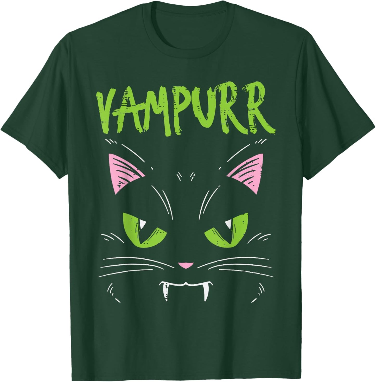 Vampurr Vampire Cat Funny Halloween Animal Men Women Kids T-Shirt - T-Shirt | Forest