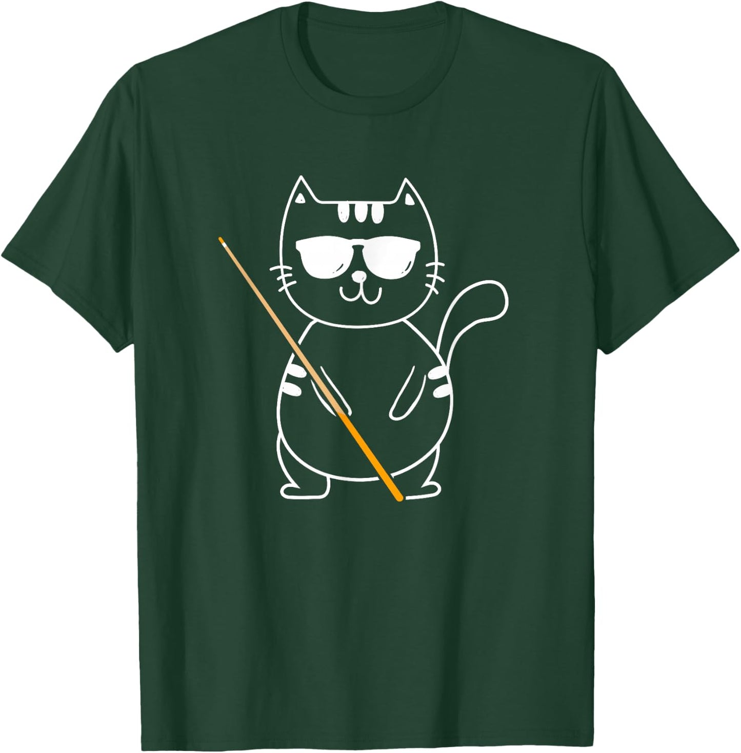 Billiard Cat - Billiard Player Billard 8-Ball Pool Snooker T-Shirt - T-Shirt | Forest