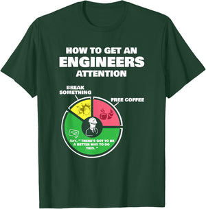 Engineer Engineering Gifts - How to Get Engineers Attention Small T-Shirt - T-Shirt | Forest