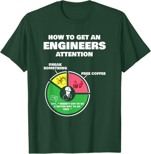 Engineer Engineering Gifts - How to Get Engineers Attention Small T-Shirt - T-Shirt | Forest
