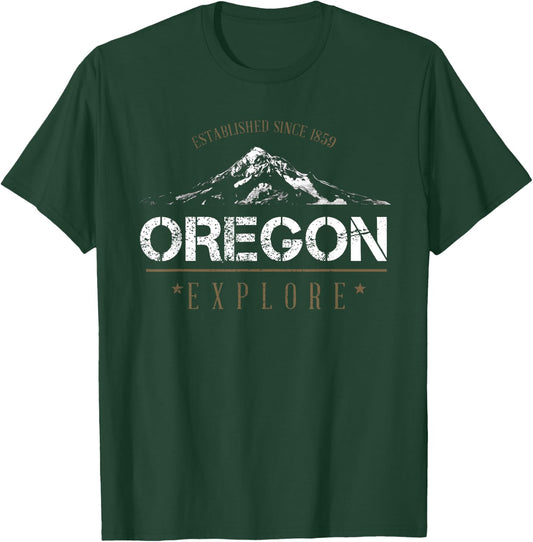 Oregon Mountain - Explore Oregon - Graphic Mt. Hood T-Shirt - T-Shirt | Forest