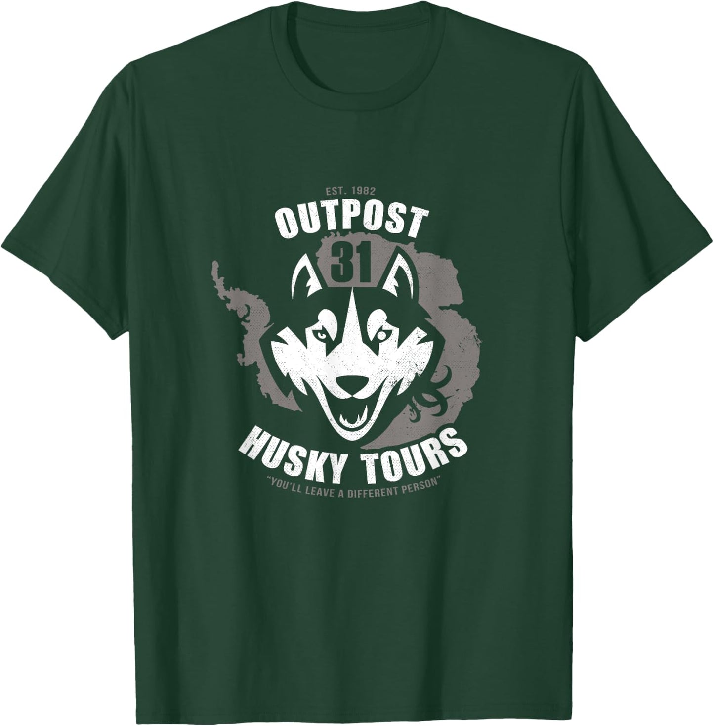 Outpost 31 Husky Tours - Official DinoMike Design T-Shirt - T-Shirt | Forest