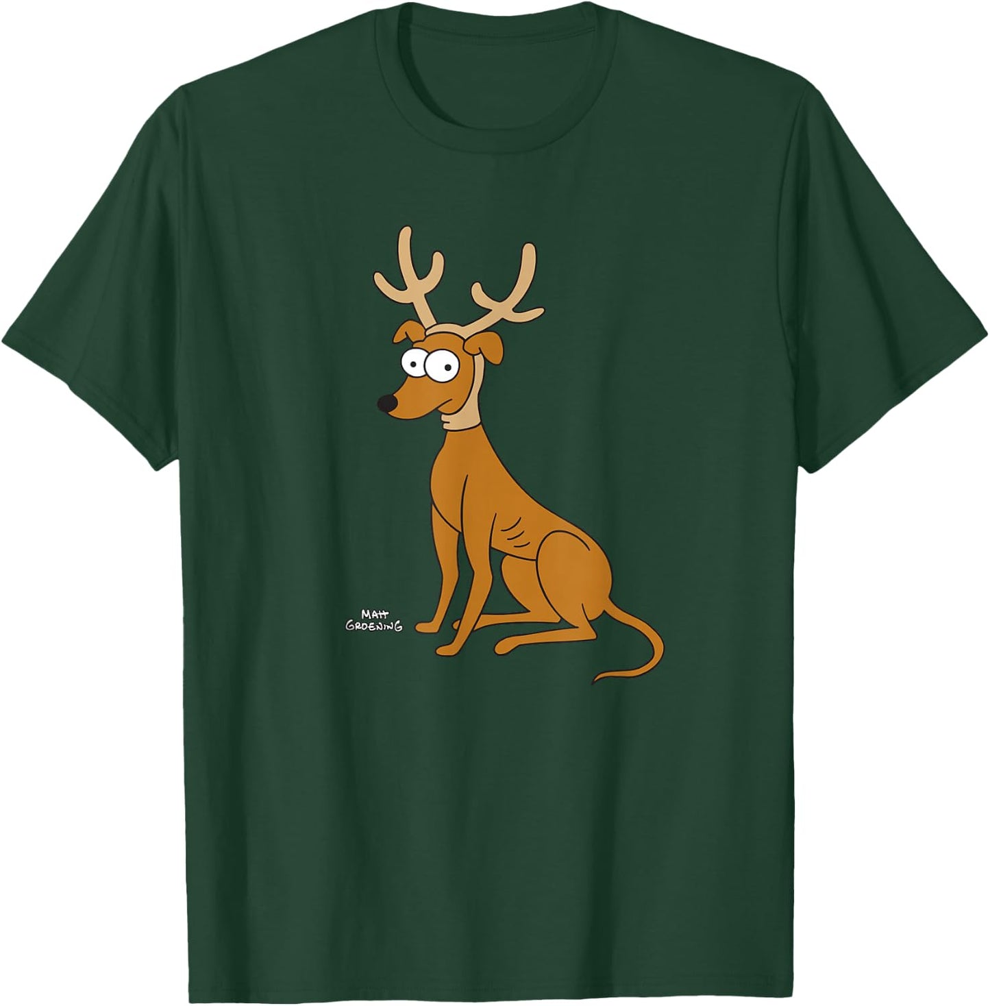 The Simpsons Santa's Little Helper Reindeer Ears Holiday T-Shirt - T-Shirt | Forest