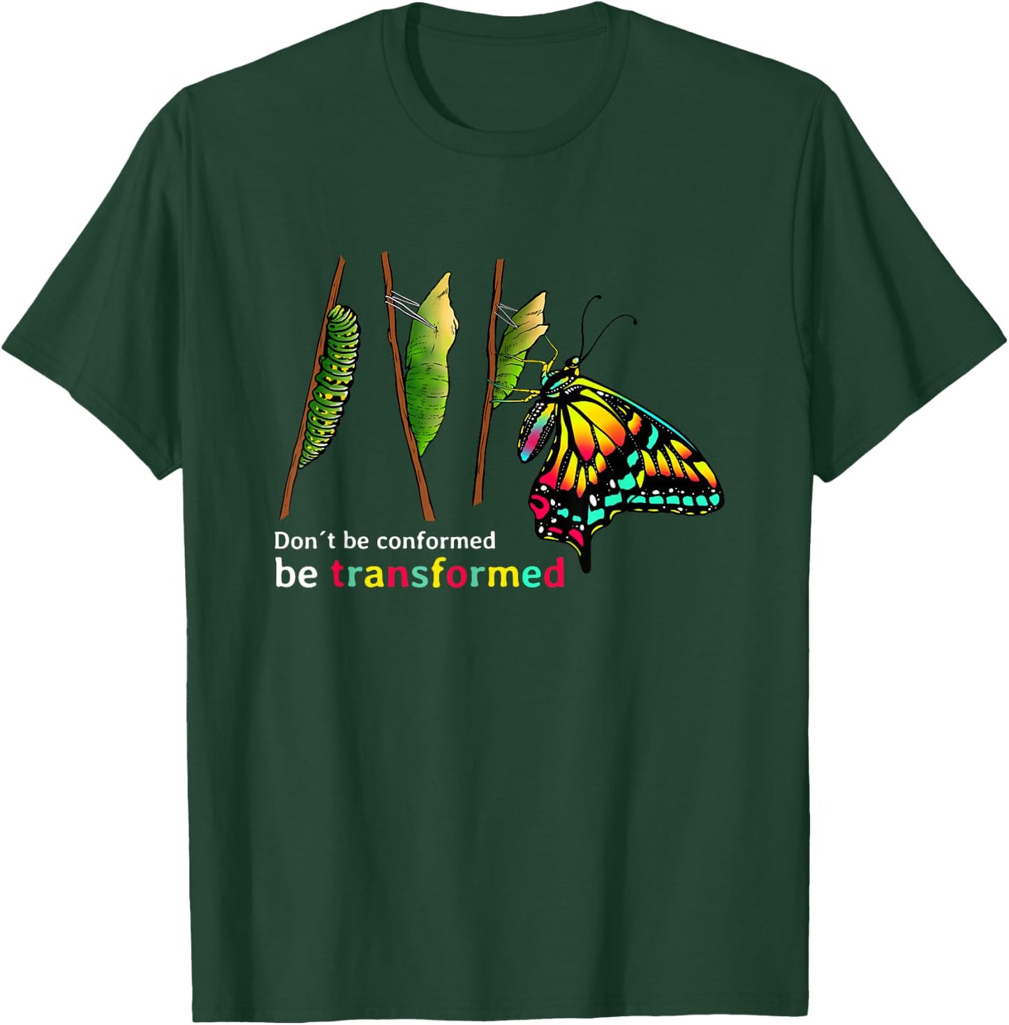 Caterpillar Cocoon Butterfly Design for Butterfly Lover T-Shirt - T-Shirt | Forest