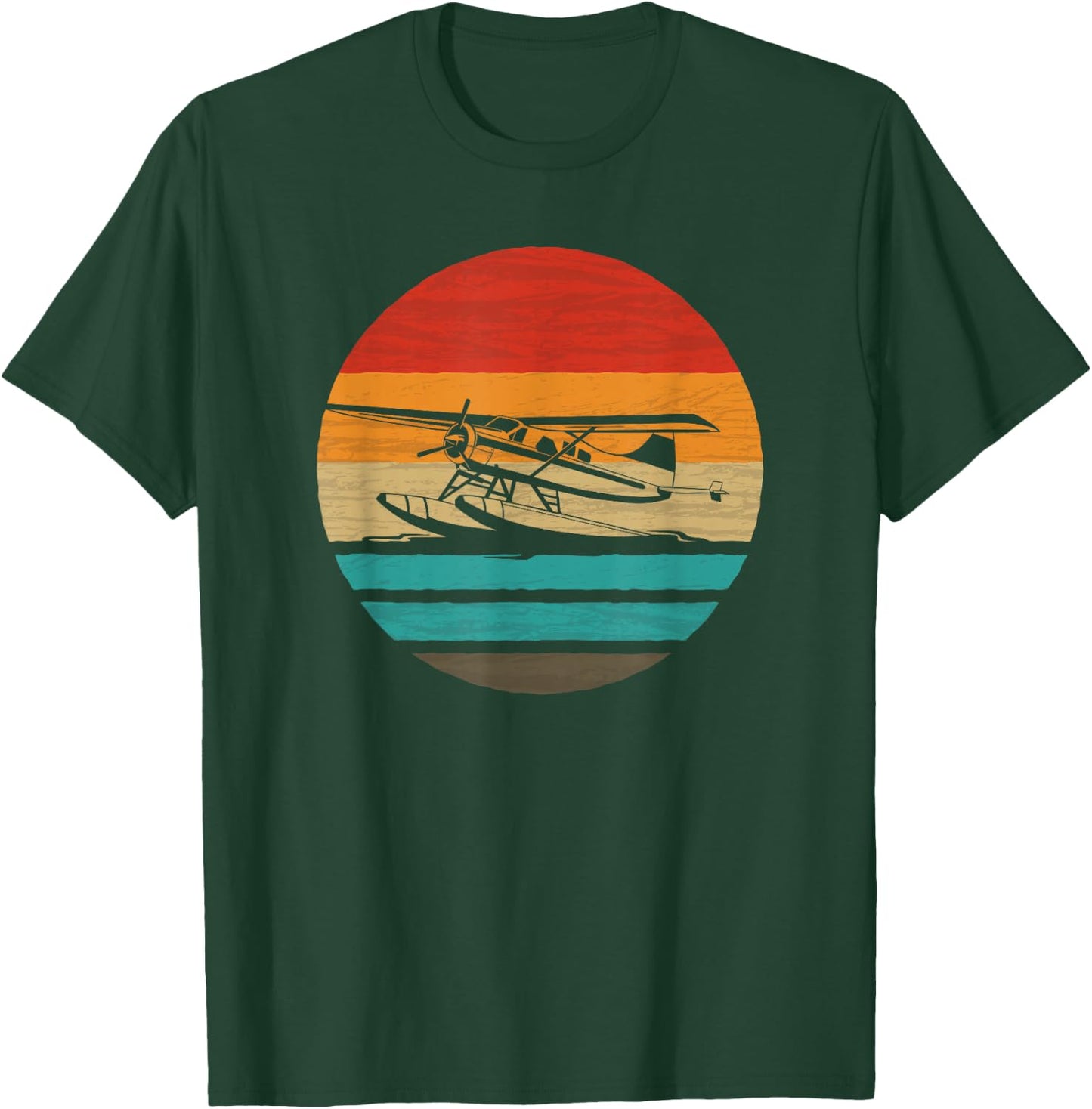 Seaplane Retro Style Vintage T-Shirt - T-Shirt | Forest