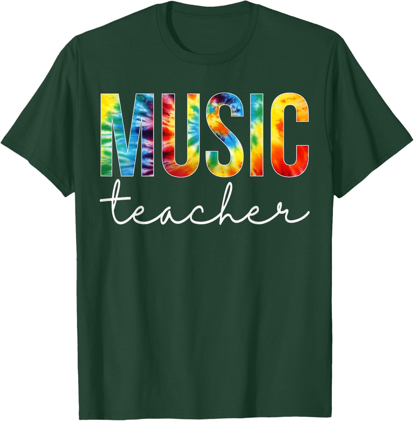 Music Teacher Tie Dye Appreciation Day Hello Back To School Men Women T-Shirt - T-Shirt | Forest