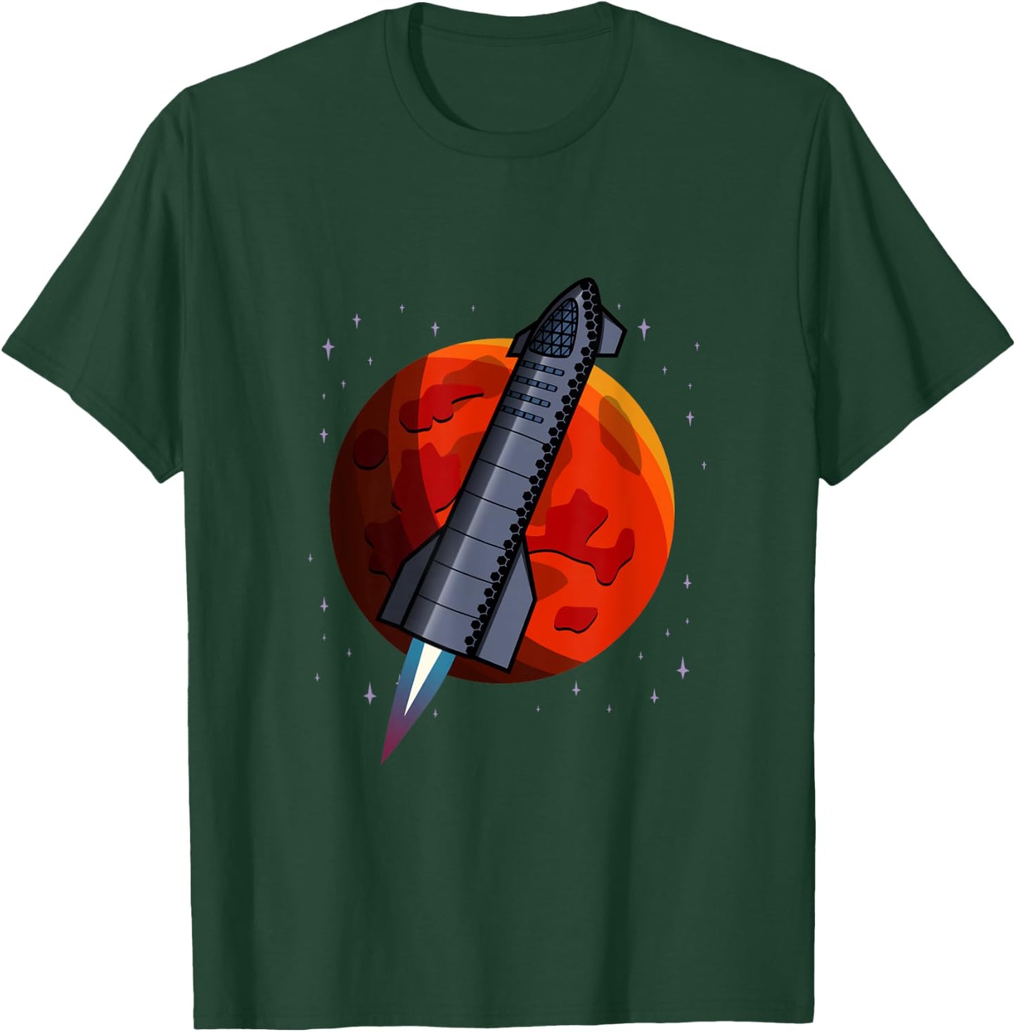 Starship Space Rocket X Mars Raptor Launch T-Shirt - T-Shirt | Forest
