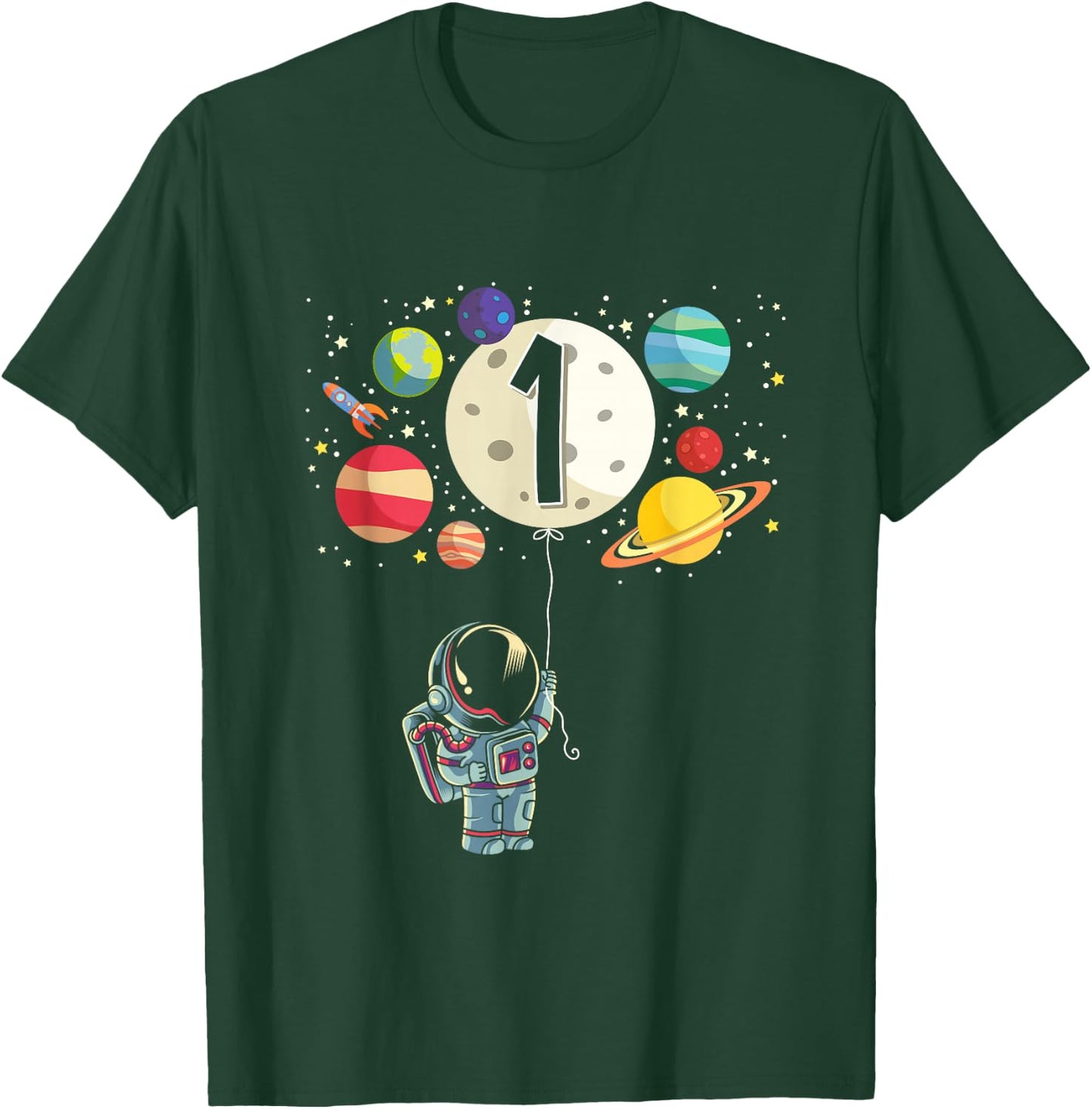 1 Years Old Birthday Boy Gifts Astronaut 1st Birthday T-Shirt - T-Shirt | Forest