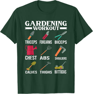 Gardening Workout Muscles Garden Tools Gardener Gym T-Shirt - T-Shirt | Forest