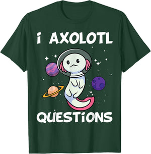 I Axolotl Questions Shirt Kids Axolotl Onesie Costume Funny T-Shirt - T-Shirt | Forest