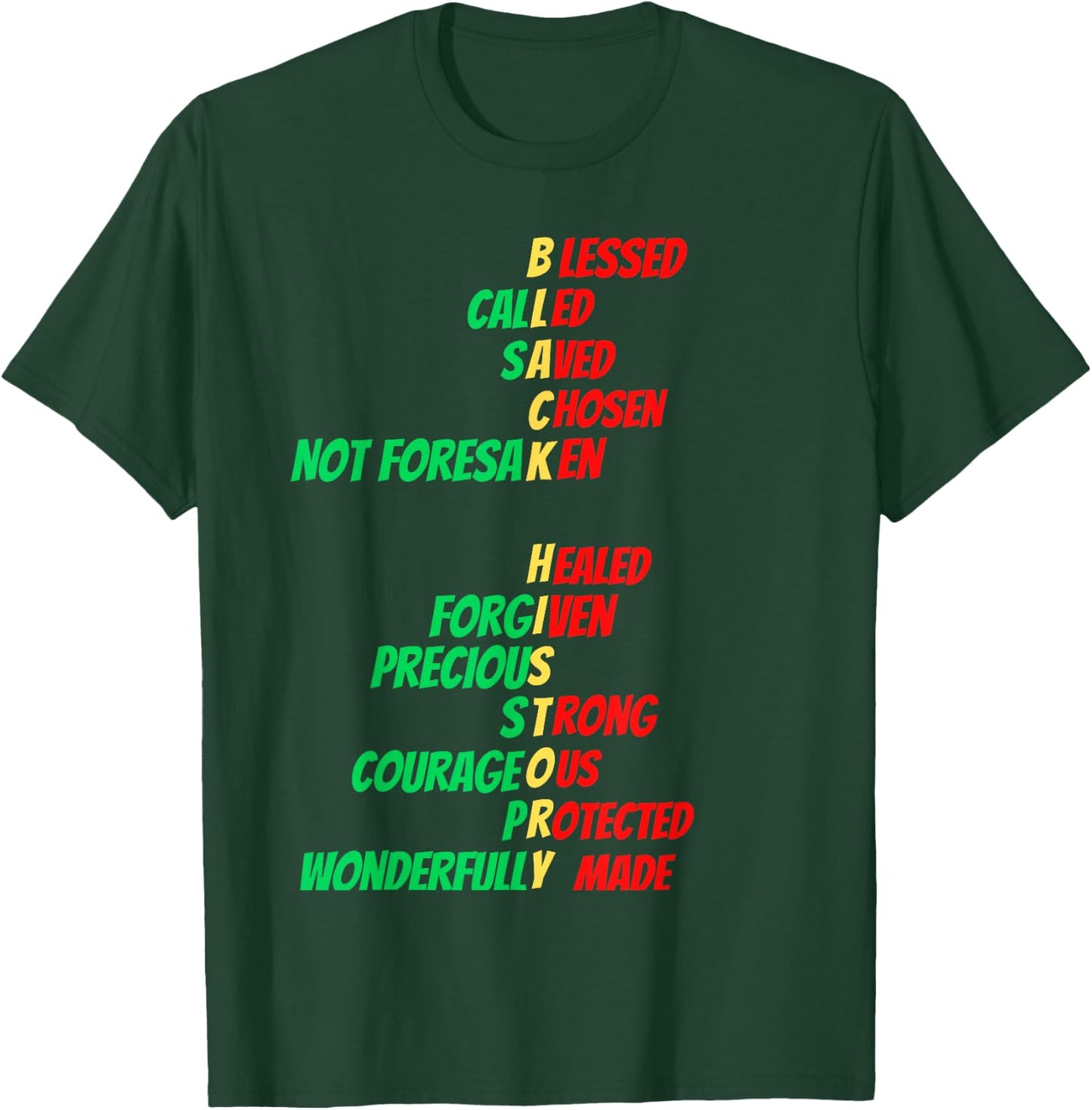 Christian Black History Melanin Church Men Women Boys Girls T-Shirt - T-Shirt | Forest