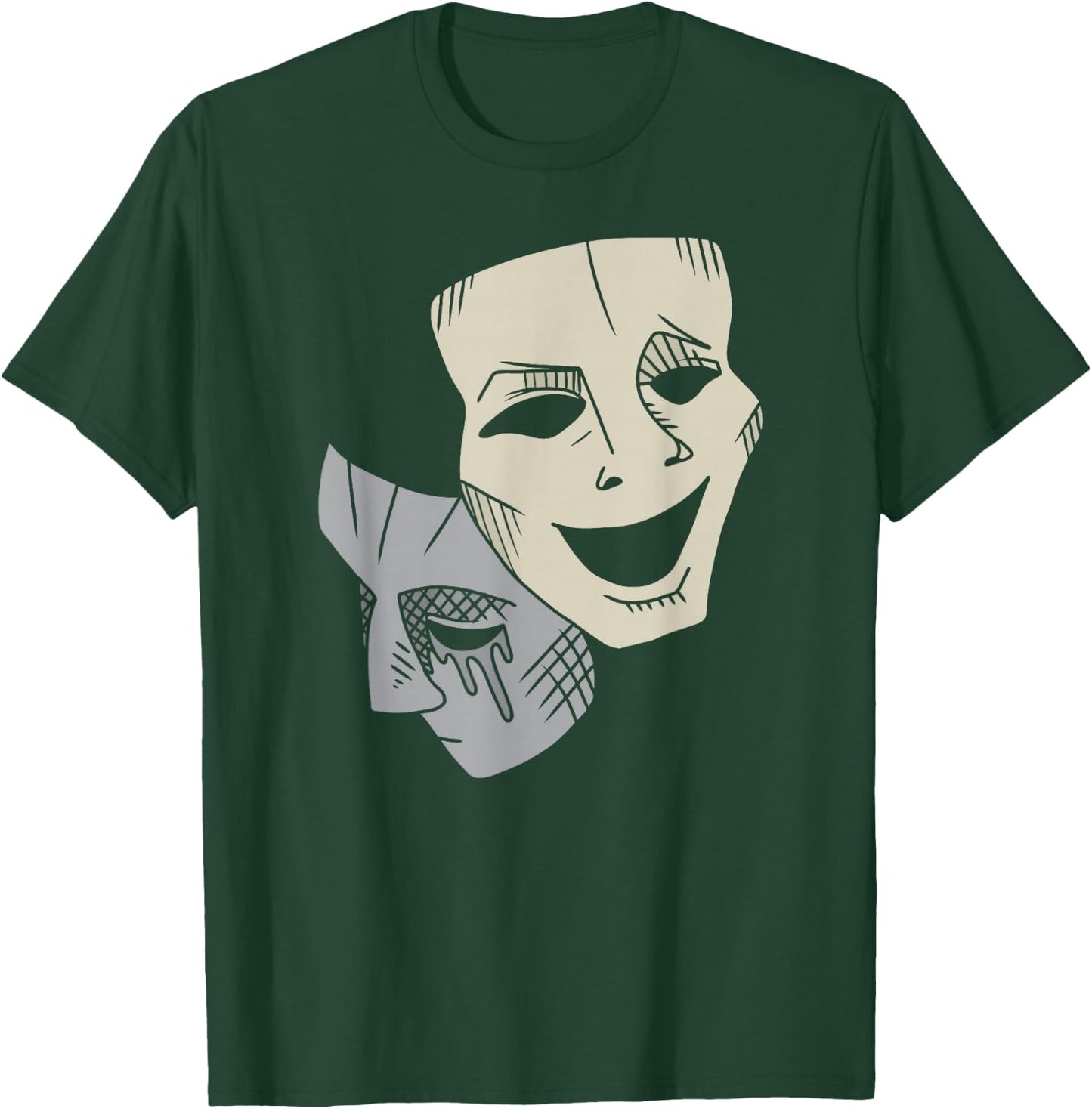 Comedy Tragedy Masks Theater Drama Club Matching Gift Coach T-Shirt - T-Shirt | Forest