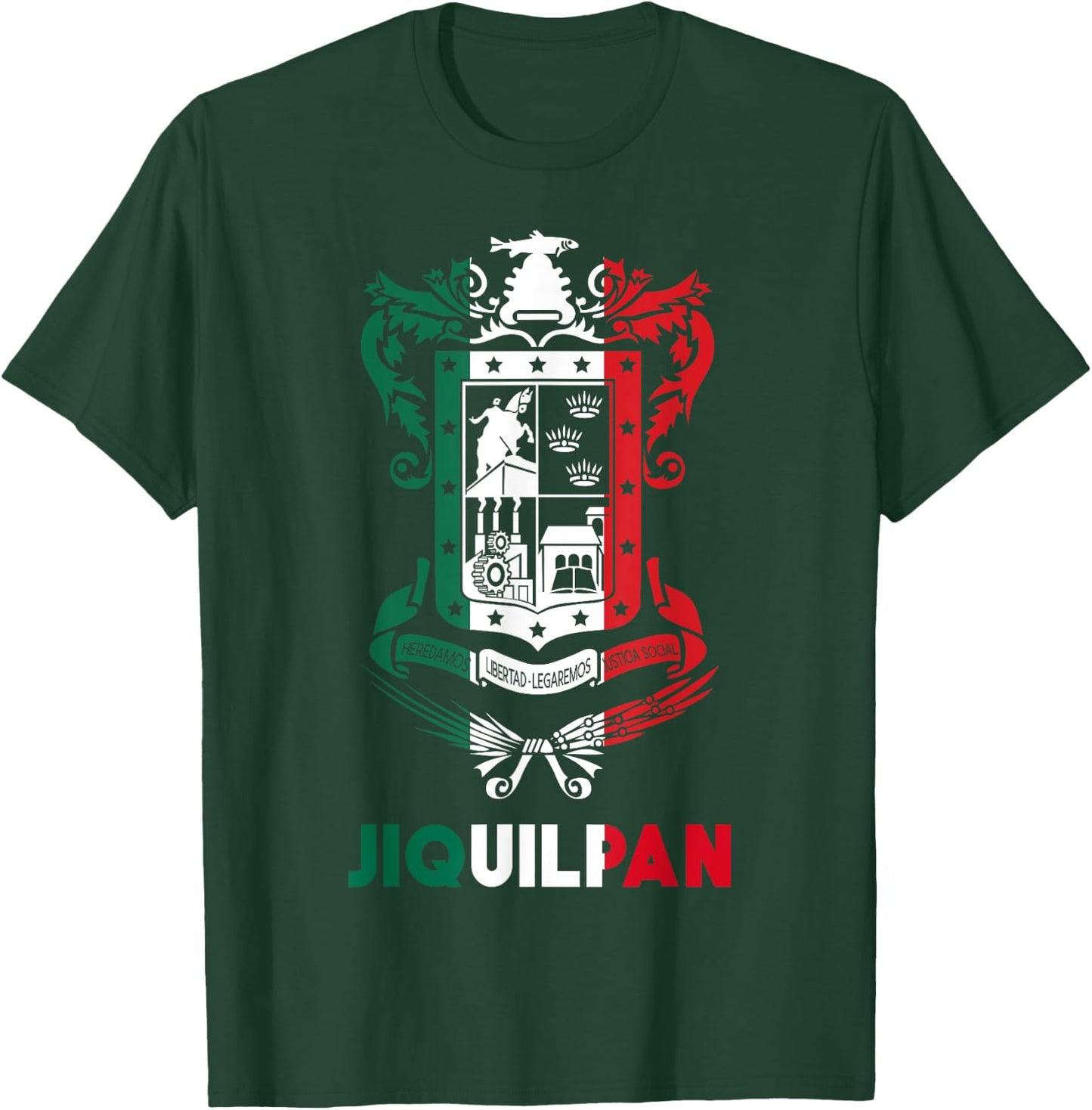 Jiquilpan Michoacan Mexico Escudo Y Lema Arte Emblem Merch T-Shirt - T-Shirt | Forest