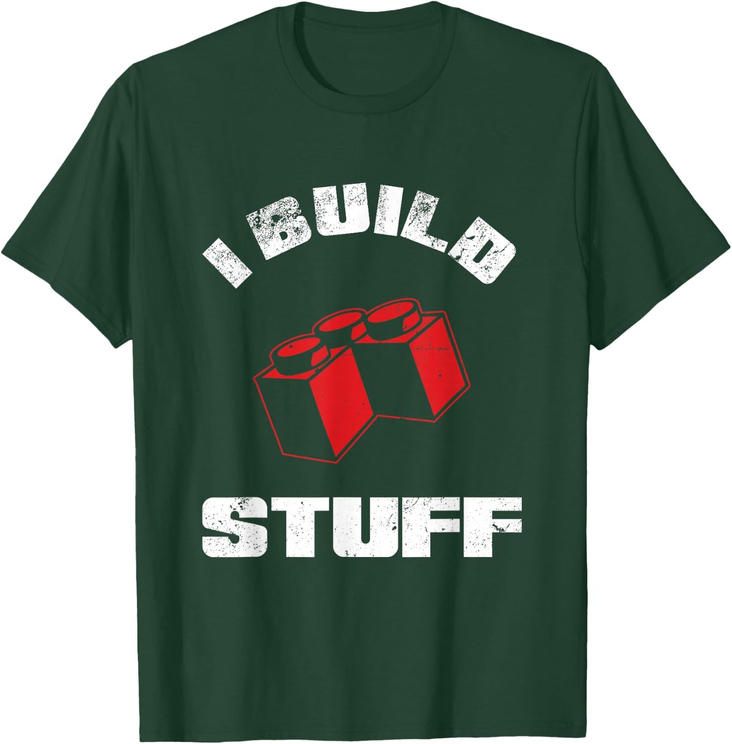 Build Stuff Big Building Blocks Master Builder Engineer Toys T-Shirt - T-Shirt | Forest