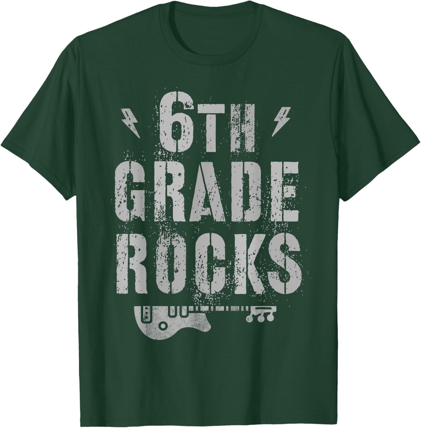 6th GRADE ROCKS Student Teacher Sixth Grader Rockstar Team T-Shirt - T-Shirt | Forest