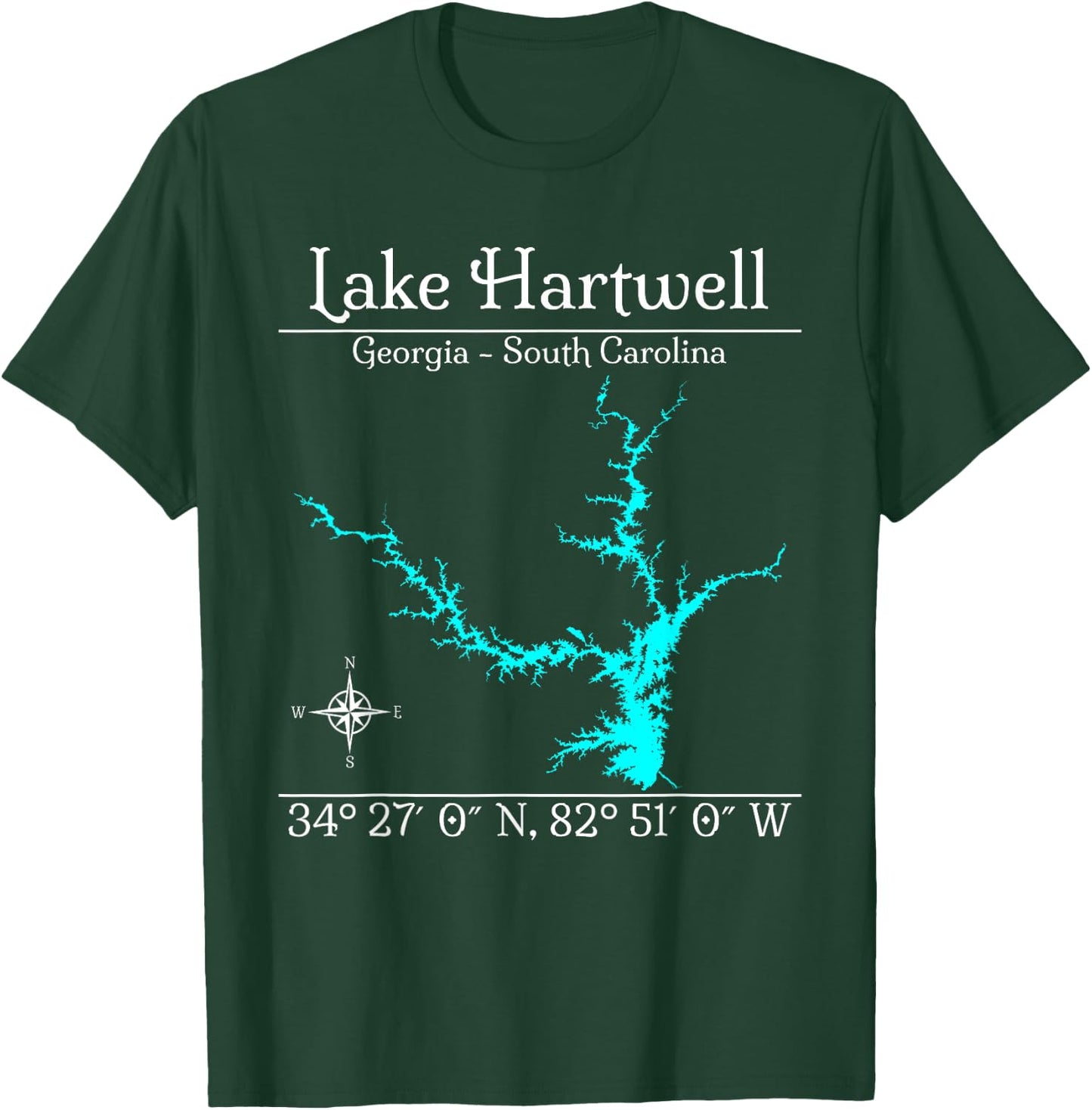 Lake Hartwell, Georgia - South Carolina T-Shirt - T-Shirt | Forest