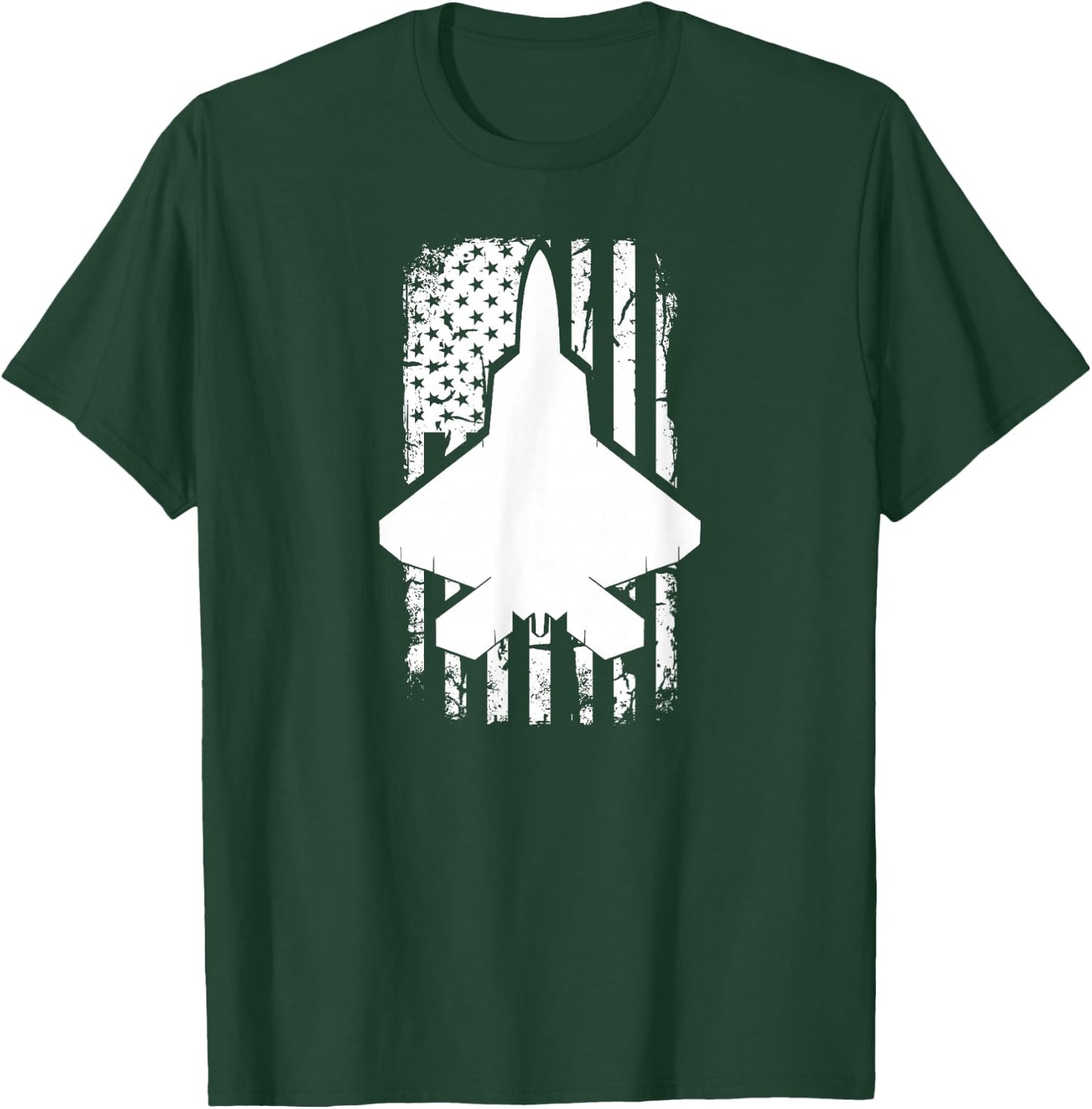 F22 raptor US Flag Fighter Airplane Jet Plane Aircraft T-Shirt - T-Shirt | Forest