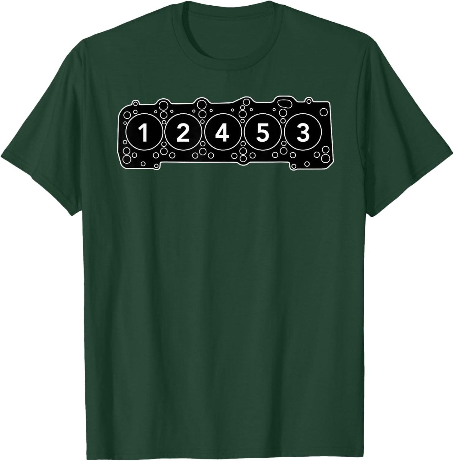 5 Cylinder Engine (Pearl Black) T-Shirt - T-Shirt | Forest