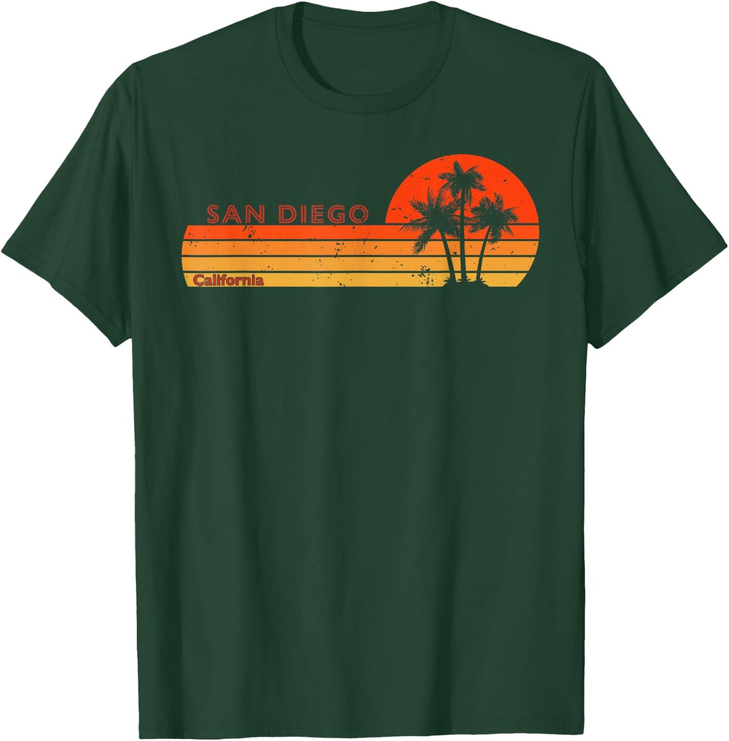San Diego California Retro Vintage Sunset T-Shirt - T-Shirt | Forest