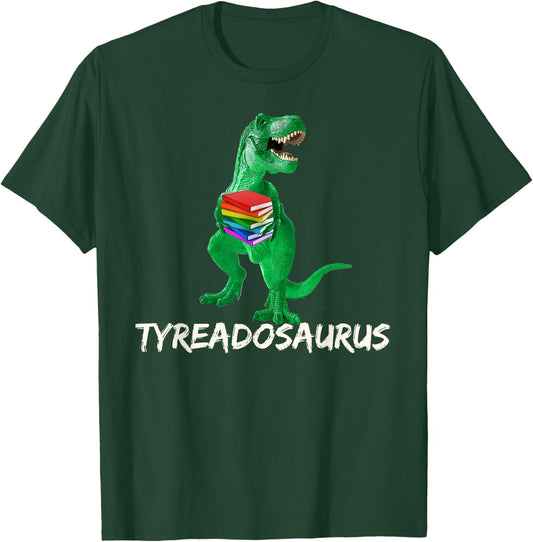 Reading Teacher Read Books Dinosaur Tyreadasaurus Women Girls Kids T-Shirt - T-Shirt | Forest