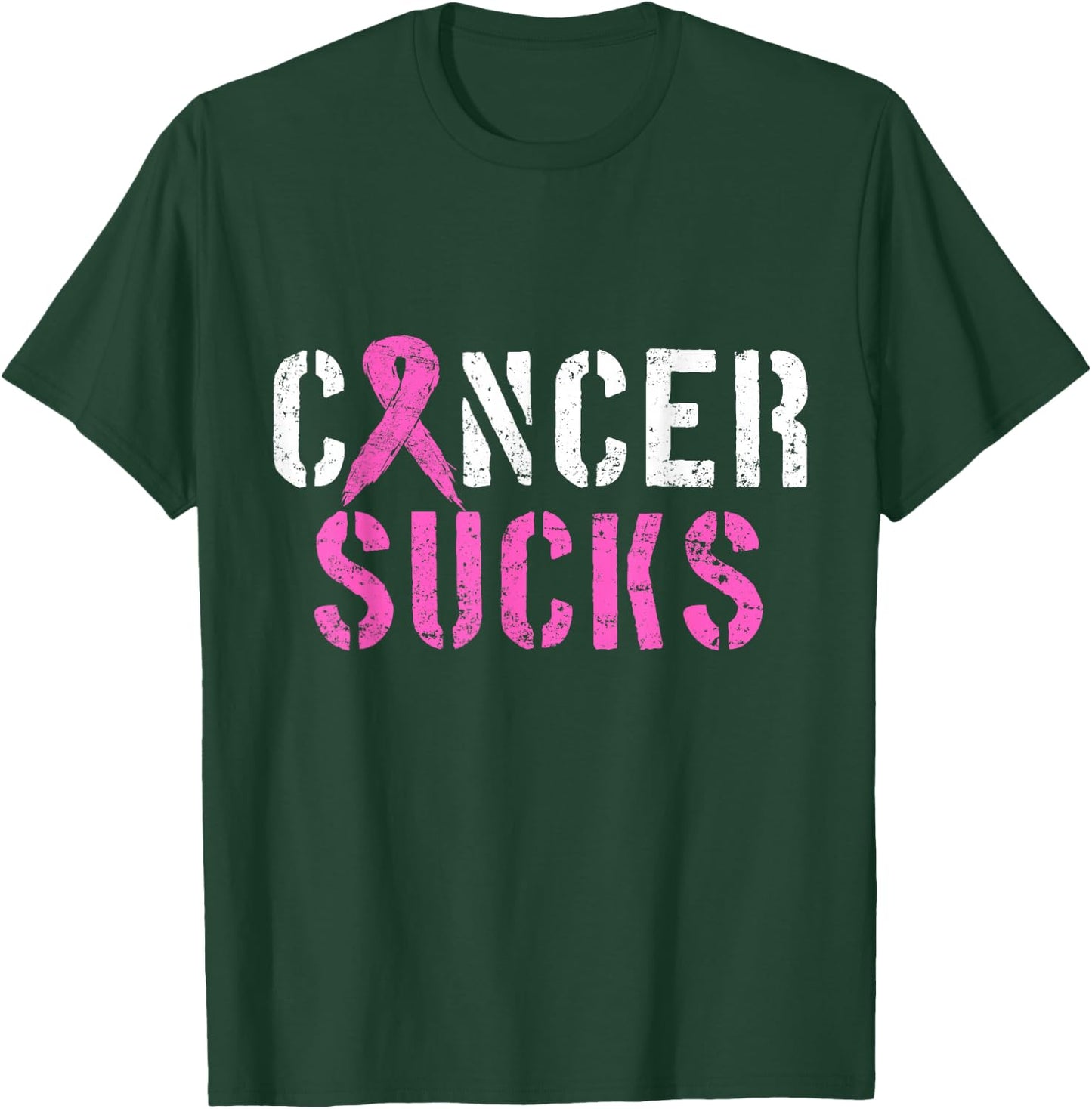 Cancer Sucks Pink Ribbon T-Shirt - T-Shirt | Forest