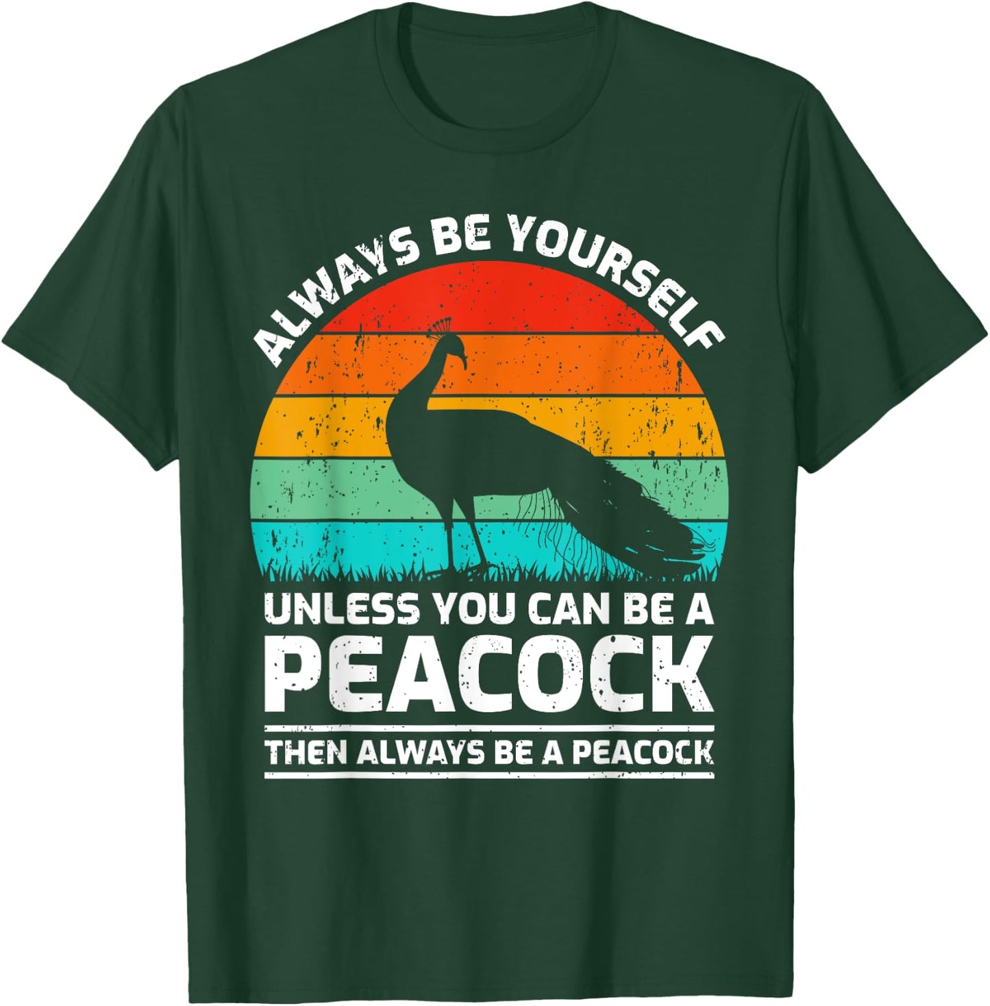 Vintage Peacock Bird Lover Retro Cute Peacock T-Shirt - T-Shirt | Forest