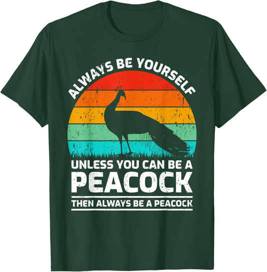 Vintage Peacock Bird Lover Retro Cute Peacock T-Shirt - T-Shirt | Forest