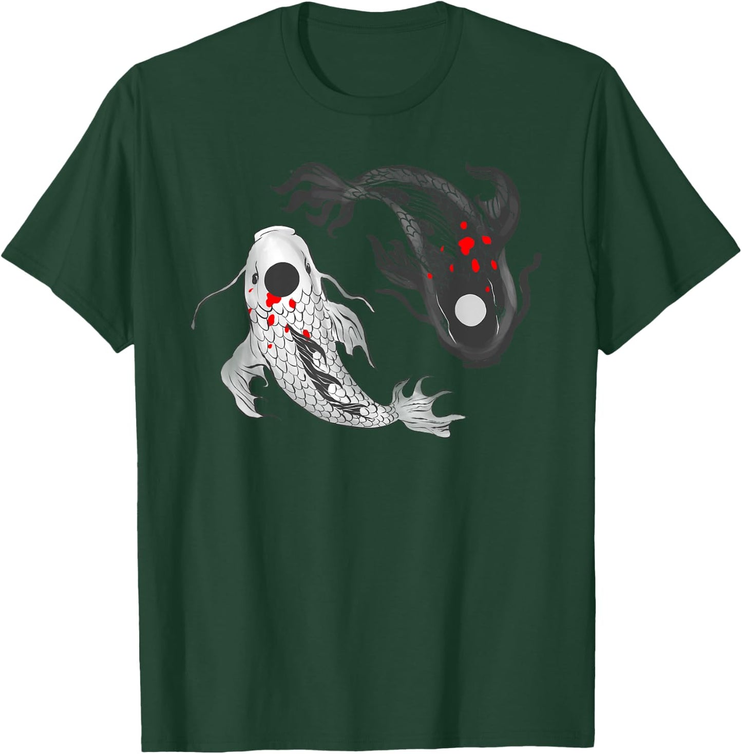Koi Fish Yin Yang Symbol Of Harmony Balance Life Asian Style T-Shirt - T-Shirt | Forest