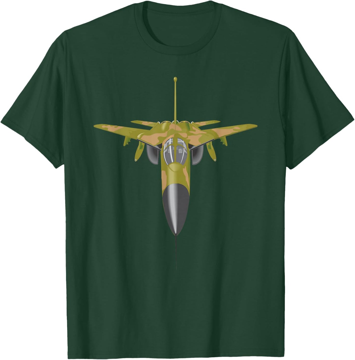 F-111 Aardvark Fighter Jet Top View Military Aircraft T-Shirt - T-Shirt | Forest