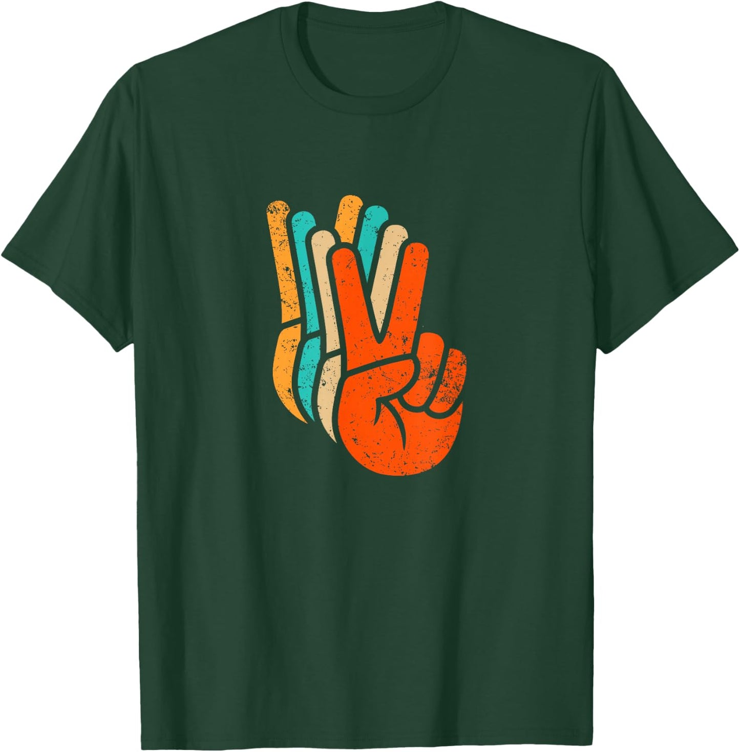 Vintage Victory Sign Victory Sign Peace Symbol T-Shirt - T-Shirt | Forest