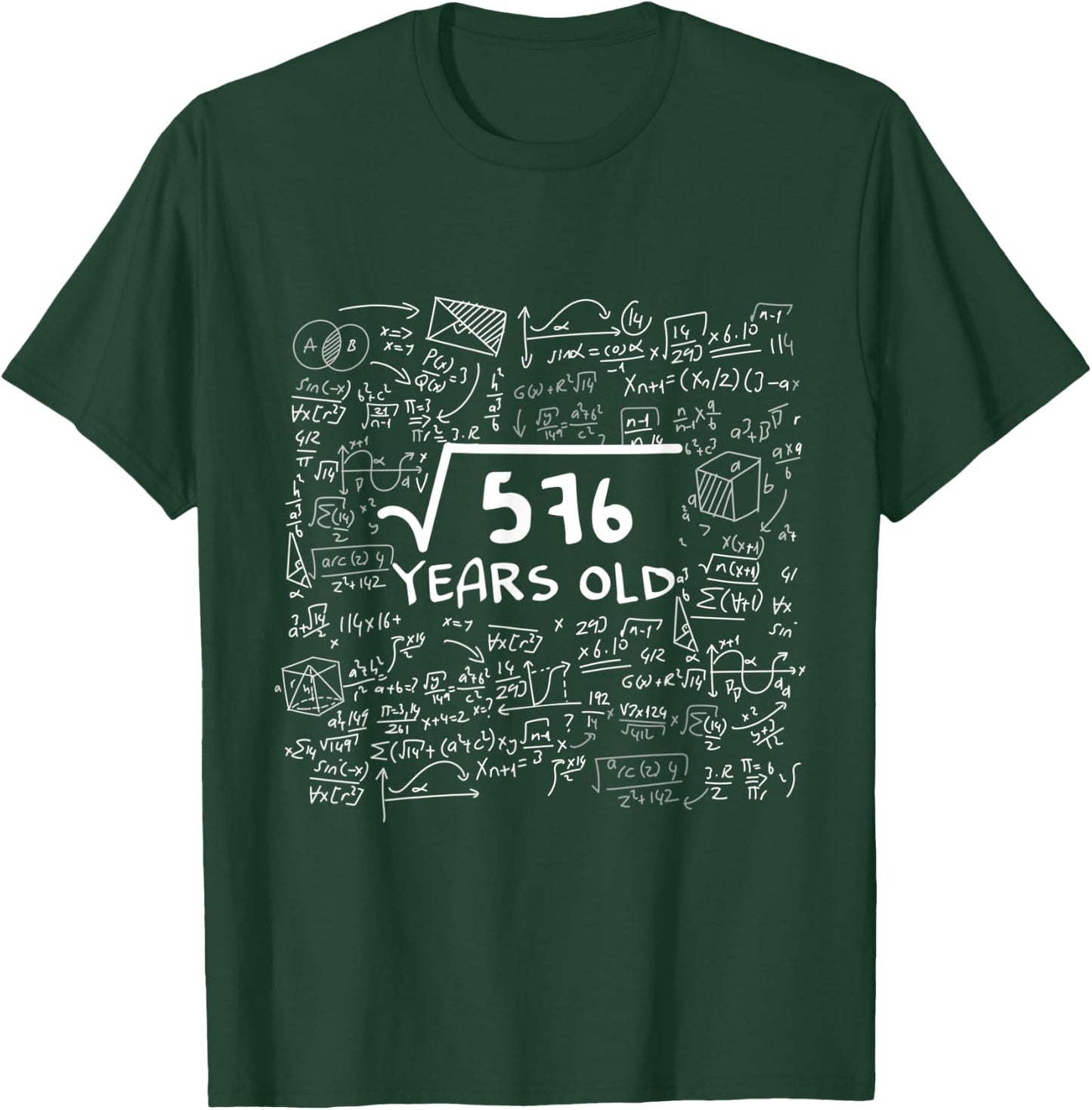 Square Root Of 576 Years Old funny Birthday Math T-Shirt - T-Shirt | Forest