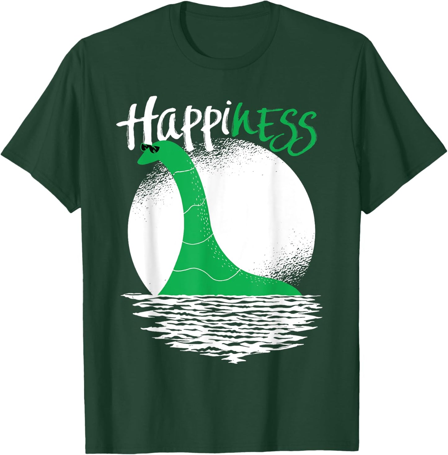 Funny Loch Ness Monster HappiNESS Happy Nessie Pun T-Shirt - T-Shirt | Forest