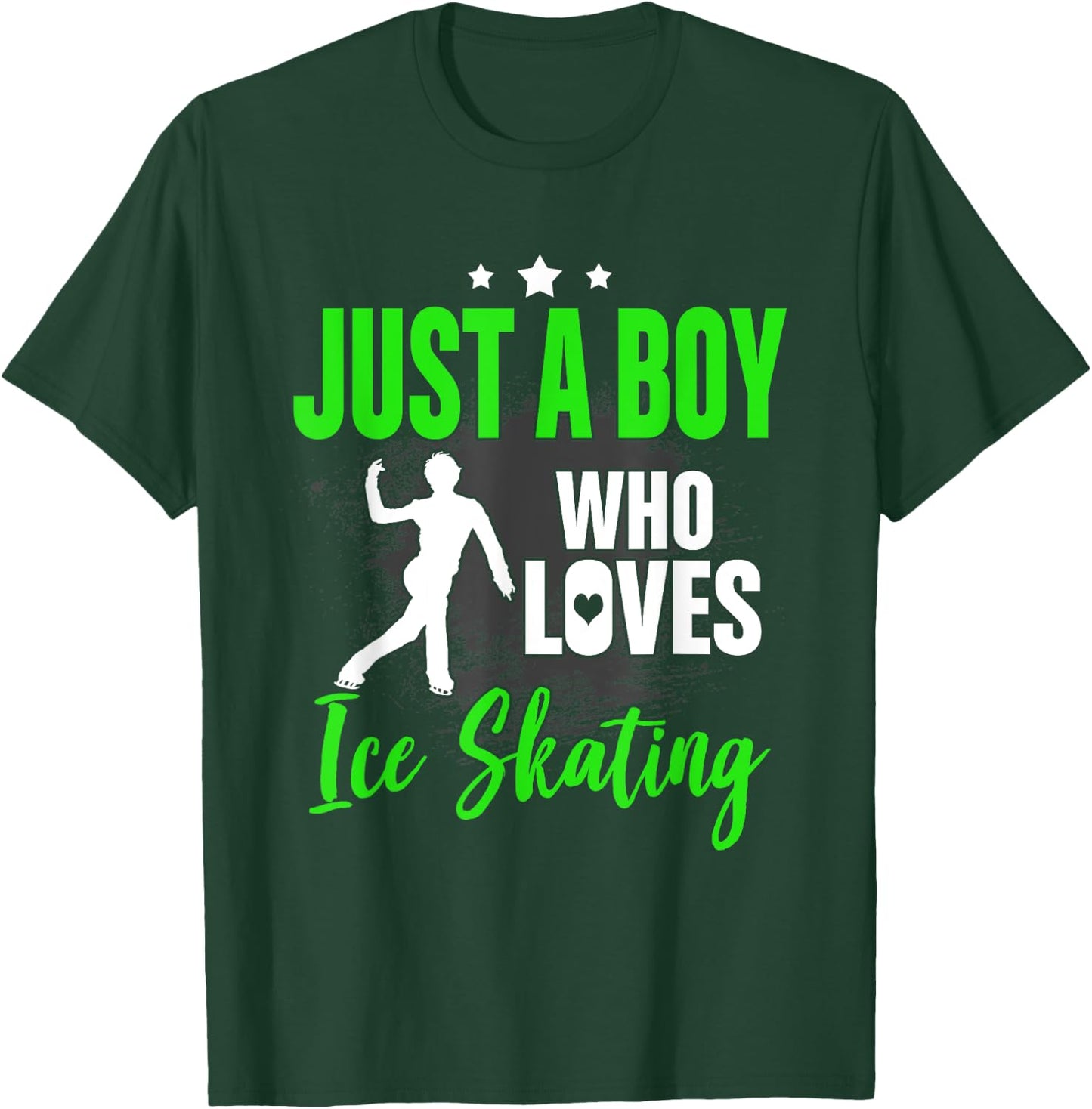 Funny Ice Skating Lover Graphic Men and Boy Figure Skater T-Shirt - T-Shirt | Forest