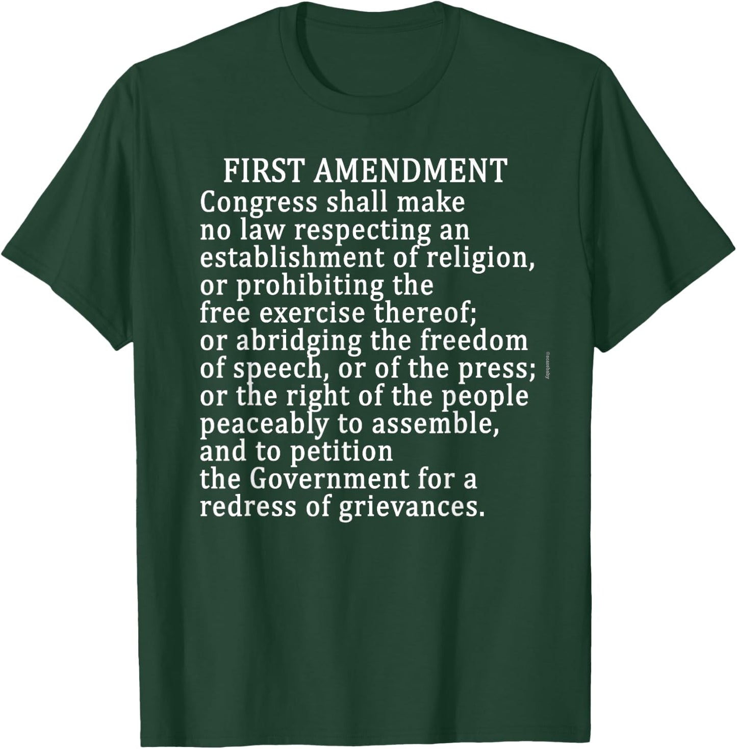 1st AMENDMENT FREE PRESS Bill of Rights T-Shirt - T-Shirt | Forest