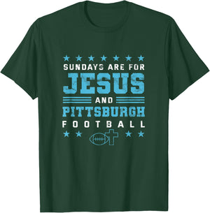 Sundays are for Jesus and Pittsburgh Football T-Shirt - T-Shirt | Forest